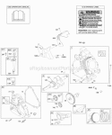 Camshaft Crankcase Cover Crankshaft Cylinder Lubrication OperatorS Manual PistonRingsConnecting Rod Warning Label Diagram and Parts List for 20A412-0007-E1  Briggs and Stratton Engine
